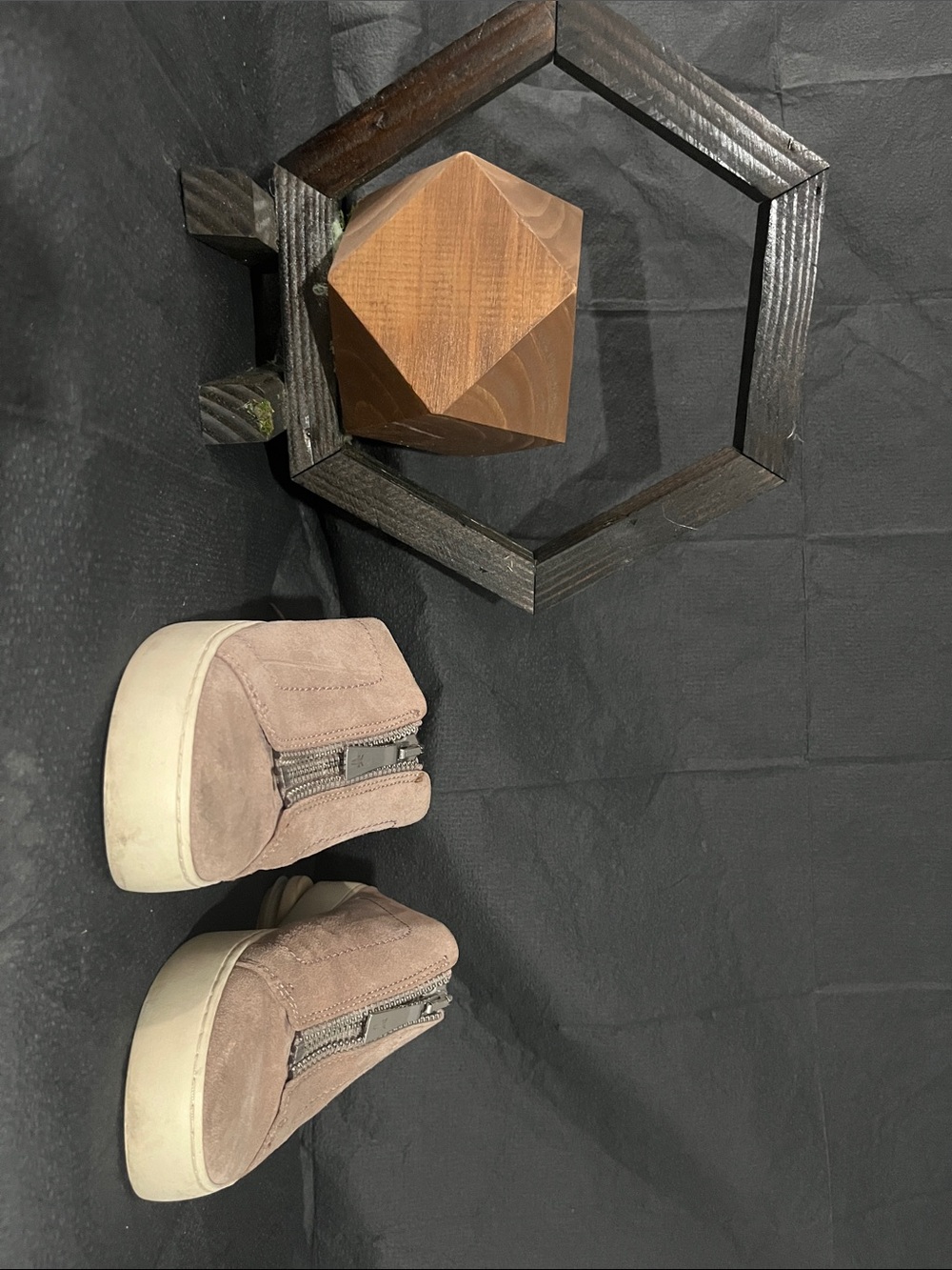 Frye Taupe Suede Platform Slip-On Sneakers